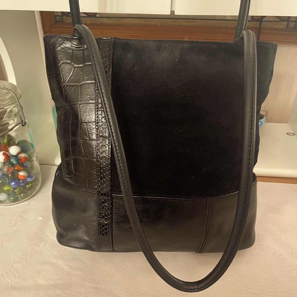 Giani Bernini Patchwork Vintage Black Leather Sho… - image 2